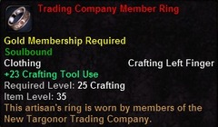 In-game tooltip for Trading Company Member Ring