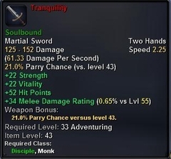 In-game tooltip for Tranquility