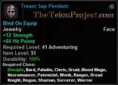 In-game tooltip for Treant Sap Pendant