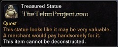 In-game tooltip for Treasured Statue