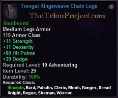 In-game tooltip for Trengal Kingsweave Chain Legs