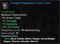 In-game tooltip for Trengal Kingsweave Chain Tunic