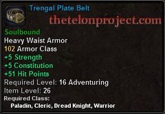 In-game tooltip for Trengal Plate Belt