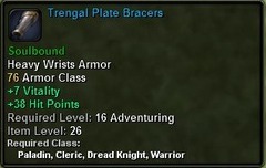 In-game tooltip for Trengal Plate Bracers