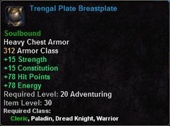 In-game tooltip for Trengal Plate Breastplate