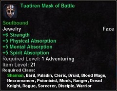 In-game tooltip for Tuatiren Mask of Battle