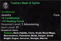 In-game tooltip for Tuatiren Mask of Spirits
