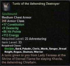 In-game tooltip for Tunic of the Ashendreg Destroyer