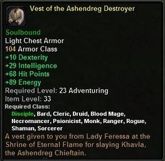In-game tooltip for Vest of the Ashendreg Destroyer