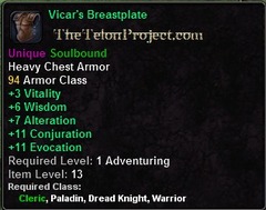 In-game tooltip for Vicar's Breastplate