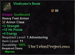 In-game tooltip for Vindicator's Boots