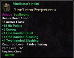 In-game tooltip for Vindicator's Helm