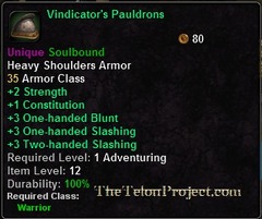In-game tooltip for Vindicator's Pauldrons