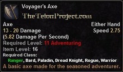 In-game tooltip for Voyager's Axe