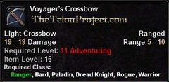 In-game tooltip for Voyager's Crossbow