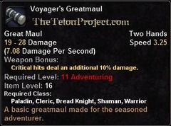 In-game tooltip for Voyager's Greatmaul