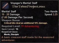 In-game tooltip for Voyager's Martial Staff