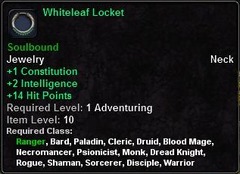 In-game tooltip for Whiteleaf Locket