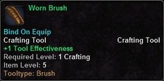 In-game tooltip for Worn Brush