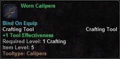 In-game tooltip for Worn Calipers