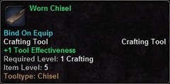 In-game tooltip for Worn Chisel