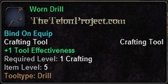 In-game tooltip for Worn Drill