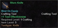 In-game tooltip for Worn Knife