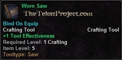 In-game tooltip for Worn Saw