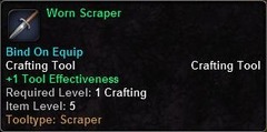 In-game tooltip for Worn Scraper