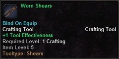 In-game tooltip for Worn Shears
