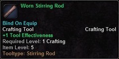 In-game tooltip for Worn Stirring Rod