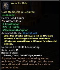 In-game tooltip for Xenocite Helm