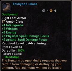 In-game tooltip for Yaldiyens Shoes