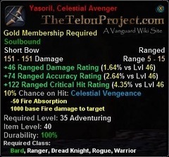 In-game tooltip for Yasoril, Celestial Avenger