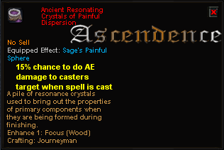 In-game tooltip for Ancient Resonating Crystals of Painful Dispersion