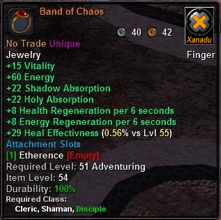 In-game tooltip for Band of Chaos
