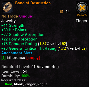 In-game tooltip for Band of Destruction