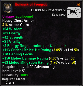 In-game tooltip for Bulwark of Fengrot