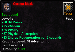 In-game tooltip for Cornea Mask
