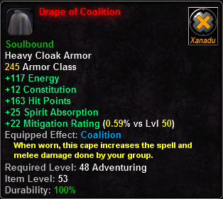 In-game tooltip for Drape of Coalition