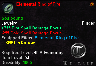 In-game tooltip for Elemental Ring of Fire