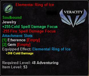 In-game tooltip for Elemental Ring of Ice