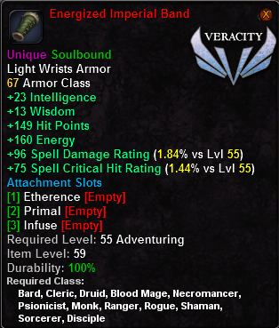 In-game tooltip for Energized Imperial Band