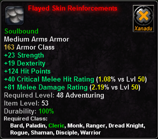 In-game tooltip for Flayed Skin Reinforcements