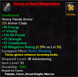 In-game tooltip for Gloves of Runic Manipulation