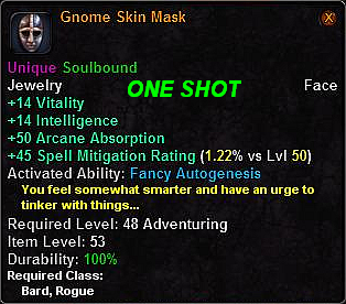 In-game tooltip for Gnome Skin Mask