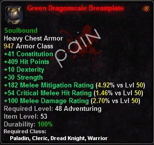 In-game tooltip for Green Dragonscale Breastplate