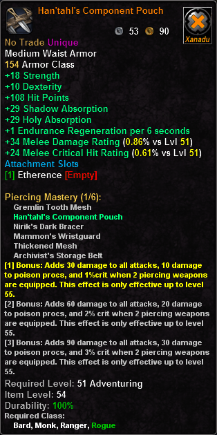 In-game tooltip for Han'tahl's Component Pouch