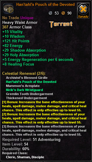 In-game tooltip for Han'tahl's Pouch of the Devoted