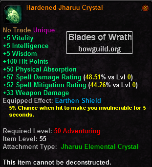 In-game tooltip for Hardened Jharuu Crystal